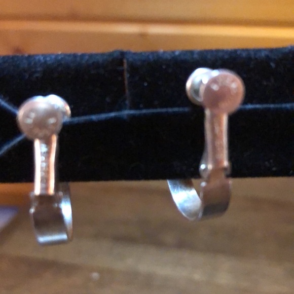 Vintage Sterling Napier Screw-back Hoop Earrings - Picture 4 of 10